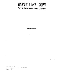 DEPOSITORY COPY Do Not Hemove from Library