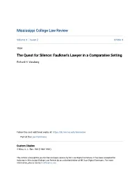 Faulkner's Lawyer in a Comparative Setting