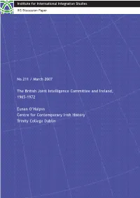 IIIS Discussion Paper No. 211 the British Joint Intelligence Committee