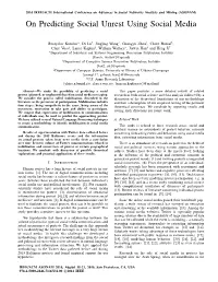 On Predicting Social Unrest Using Social Media