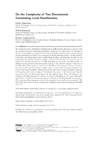 On the Complexity of Two Dimensional Commuting Local Hamiltonians