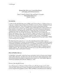 Southwest Oregon Bird Monitoring Program