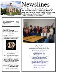 The Newsletter of the Cambridge Council On