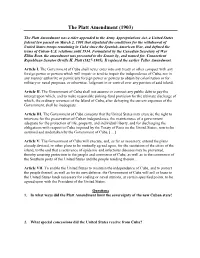 The Platt Amendment (1903)