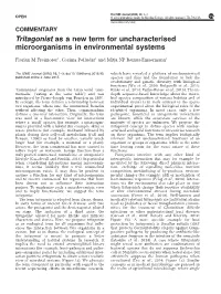 Tritagonist As a New Term for Uncharacterised Microorganisms in Environmental Systems