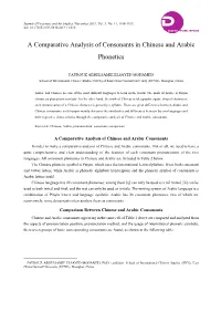 A Comparative Analysis of Consonants in Chinese and Arabic Phonetics