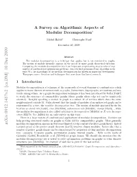 A Survey on Algorithmic Aspects of Modular Decomposition∗