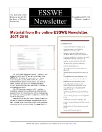ESSWE Newsletter, 2007-2010