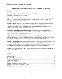 Guide to Finding and Accessing (Free) Content on the Ipad
