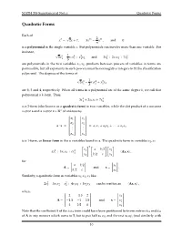 Quadratic Forms ¨