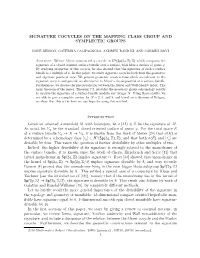 SIGNATURE COCYCLES on the MAPPING CLASS GROUP and SYMPLECTIC GROUPS Introduction Given an Oriented 4-Manifold M with Boundary, L