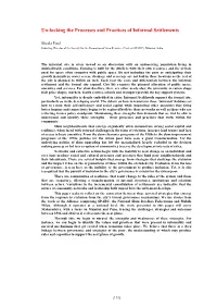Un-Locking the Processes and Practices of Informal Settlements