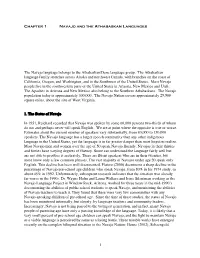 Chapter 1 Navajo and the Athabaskan Languages