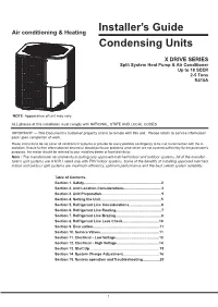 Condensing Units Installer's Guide