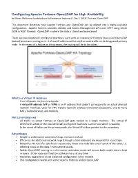 Configuring Apache Fortress-Openldap for High Availability by Shawn Mckinney (Contributions by Emmanuel Lecharny) | Dec 1, 2018 | Fortress, Openldap