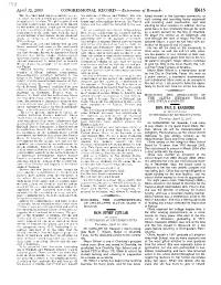 CONGRESSIONAL RECORD— Extensions of Remarks E615 HON