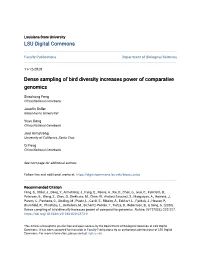 Dense Sampling of Bird Diversity Increases Power of Comparative Genomics
