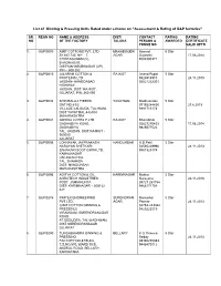 List of Ginning & Pressing Units Rated Under Scheme on “Assessment