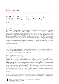 Sir William Thomson, Baron Kelvin of Largs and the Institution of Engineering and Technology