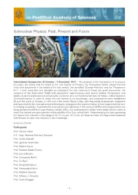 Subnuclear Physics: Past, Present and Future