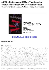 &lt;9534B77&gt; Pdf the Rediscovery of Man: the Complete Short Science Fiction of Cordwainer Smith Cordwainer Smith, James A. Ma