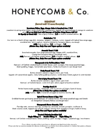 BREAKFAST (Served Until 12 Noon Everyday)
