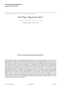 Can Flags ‘Speak Security’? Written by Robert Aston
