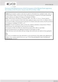 Decision of the Representatives of the Governments of the Member States Appointing the Members of the Executive Board of the ECB (26 May 1998)
