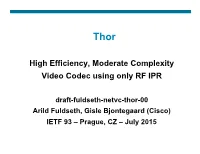 High Efficiency, Moderate Complexity Video Codec Using Only RF IPR