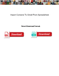 Import Contacts to Gmail from Spreadsheet