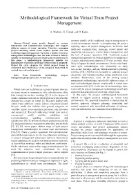 Methodological Framework for Virtual Team Project Management