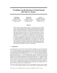 Overfitting Can Be Harmless for Basis Pursuit, but Only to a Degree