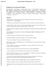 Roadmap on Transformation Optics 5 Martin Mccall 1,*, John B Pendry 1, Vincenzo Galdi 2, Yun Lai 3, S