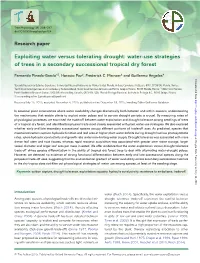 Water-Use Strategies of Trees in a Secondary Successional Tropical Dry Forest
