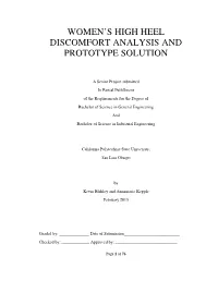 Women's High Heel Discomfort Analysis and Prototype Solution