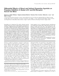 A Study in D1 and D2 Receptor Knock-Out Mice
