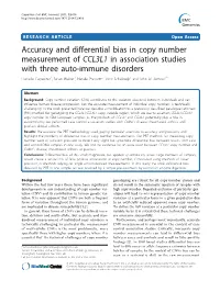 Accuracy and Differential Bias in Copy Number Measurement of CCL3L1 In