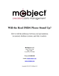 Distinguishing an In-Memory Database System from a Database
