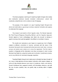 Teaching English at a University Level Through Short Stories and Multimedia 88 4.4.1