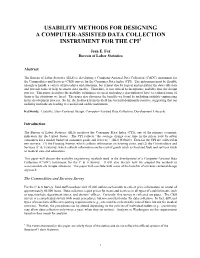 Usability Methods for Designing a Computer-Assisted Data Collection Instrument for the Cpi1