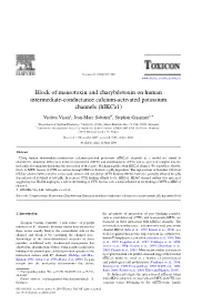 Block of Maurotoxin and Charybdotoxin on Human Intermediate-Conductance Calcium-Activated Potassium Channels (Hikca1)
