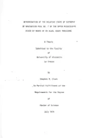 Determination of the Relative State of Eutrophy of Navigation Pool No
