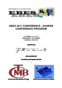 Ebes 2011 Conference - Zagreb Conference Program