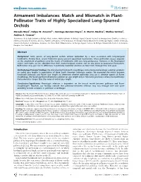Pollinator Traits of Highly Specialized Long-Spurred Orchids