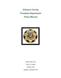 Probation Department Policy Manual