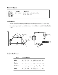 Rankine Cycle Definitions