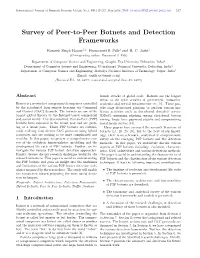Survey of Peer-To-Peer Botnets and Detection Frameworks