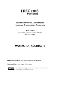 Workshopabstracts