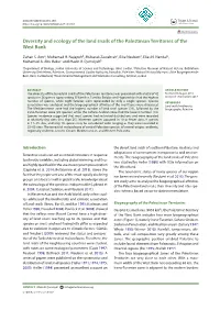 Diversity and Ecology of the Land Snails of the Palestinian Territories of the West Bank