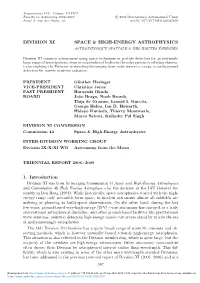 Division Xi: Space & High-Energy Astrophysics